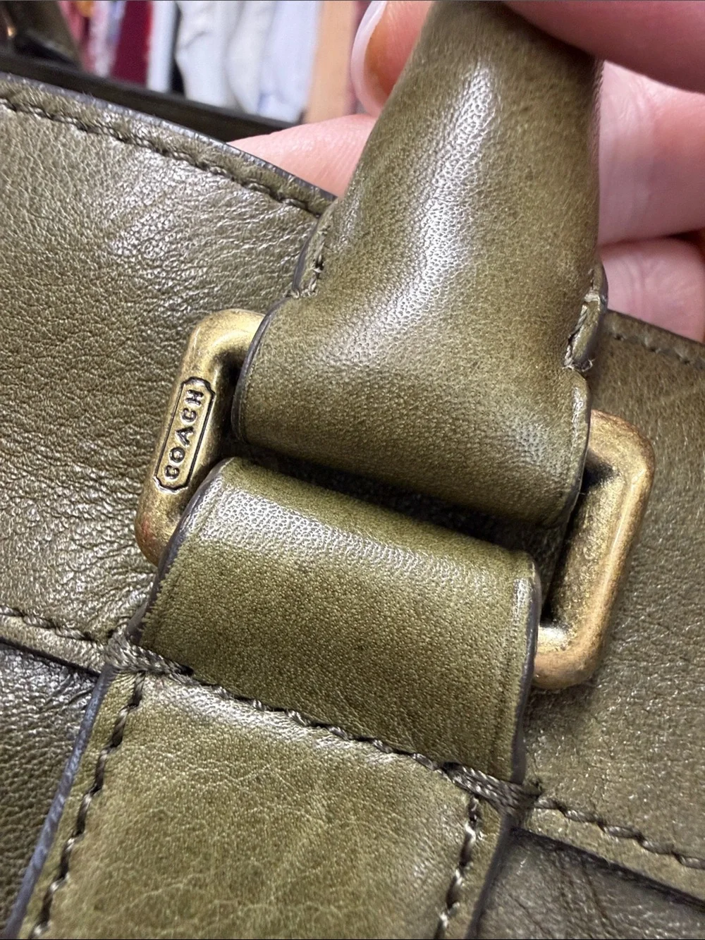 Coach Bleecker Legacy Weekend Large Leather Tote in Olive Green - Picture 15 of 15